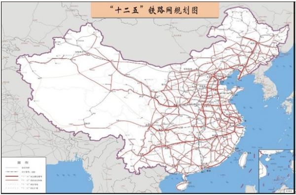 "十二五"铁路规划线路图