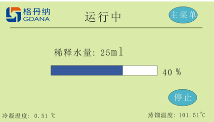 格丹納全自動(dòng)定氮儀運行界面