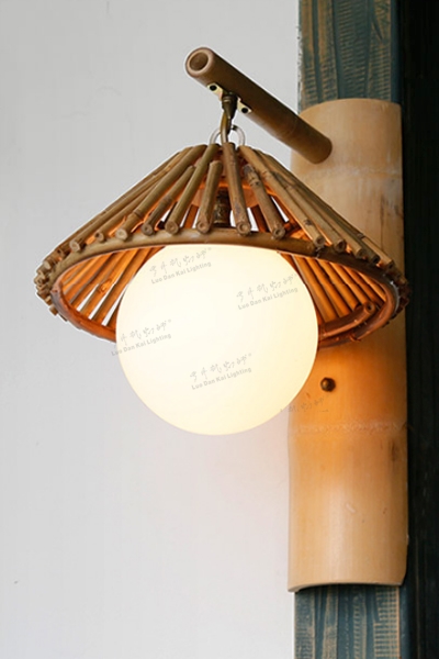 羅丹凱個性主題餐廳竹壁燈客棧竹燈具創意農莊茶莊簡約竹編燈日式壁燈