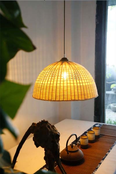 羅丹凱東南亞餐廳小吊燈個性民宿茶樓玄關竹編燈手工燈創意日式藝術燈具