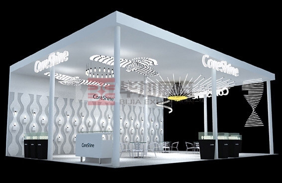 中光照明展设计搭建<br>项目：照明展展台搭建 地点：琶洲会展中心 面积：108㎡