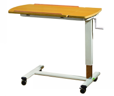 BT647N Wooden Board Hospital Over Bed Table with Wheel