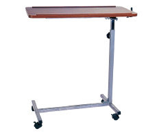 BT647D Wooden Board Hospital Over Bed Table with Wheel
