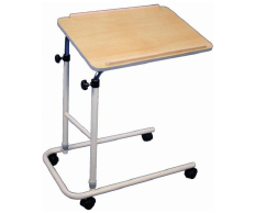 BT647H Wooden Board Hospital Over Bed Table with Wheel
