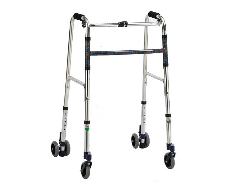 One Button Folding Aluminum Walker with Wheel for BT518L-01L