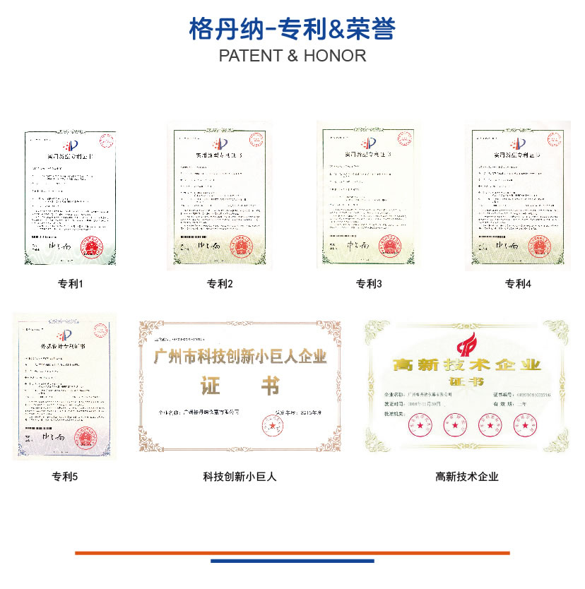 格丹纳专利证书与荣誉证书