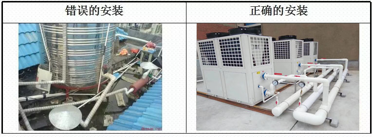 空气源热泵安装对比