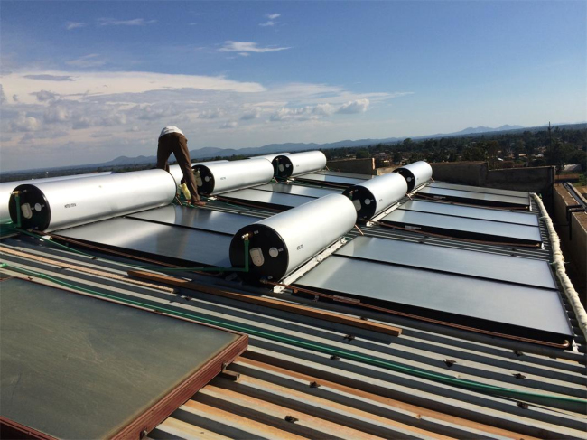 solar hot water project, solar water heating, solar project