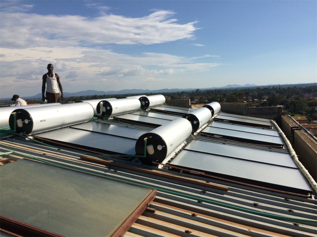 solar hot water project, solar water heating, solar project