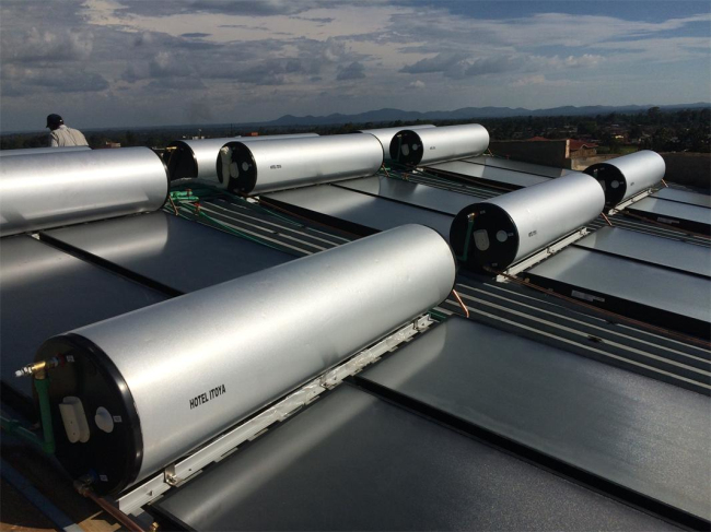 solar hot water project, solar water heating, solar project