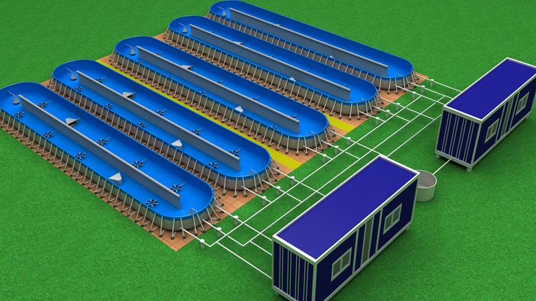 移动钢架跑道式流水养殖水槽